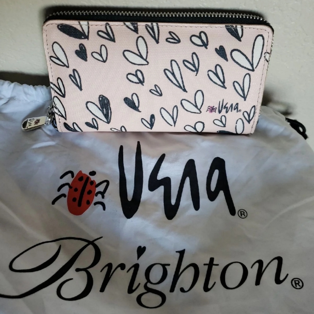 SOLD Brighton Vera Pale Pink w/ Hearts Tech Wallet